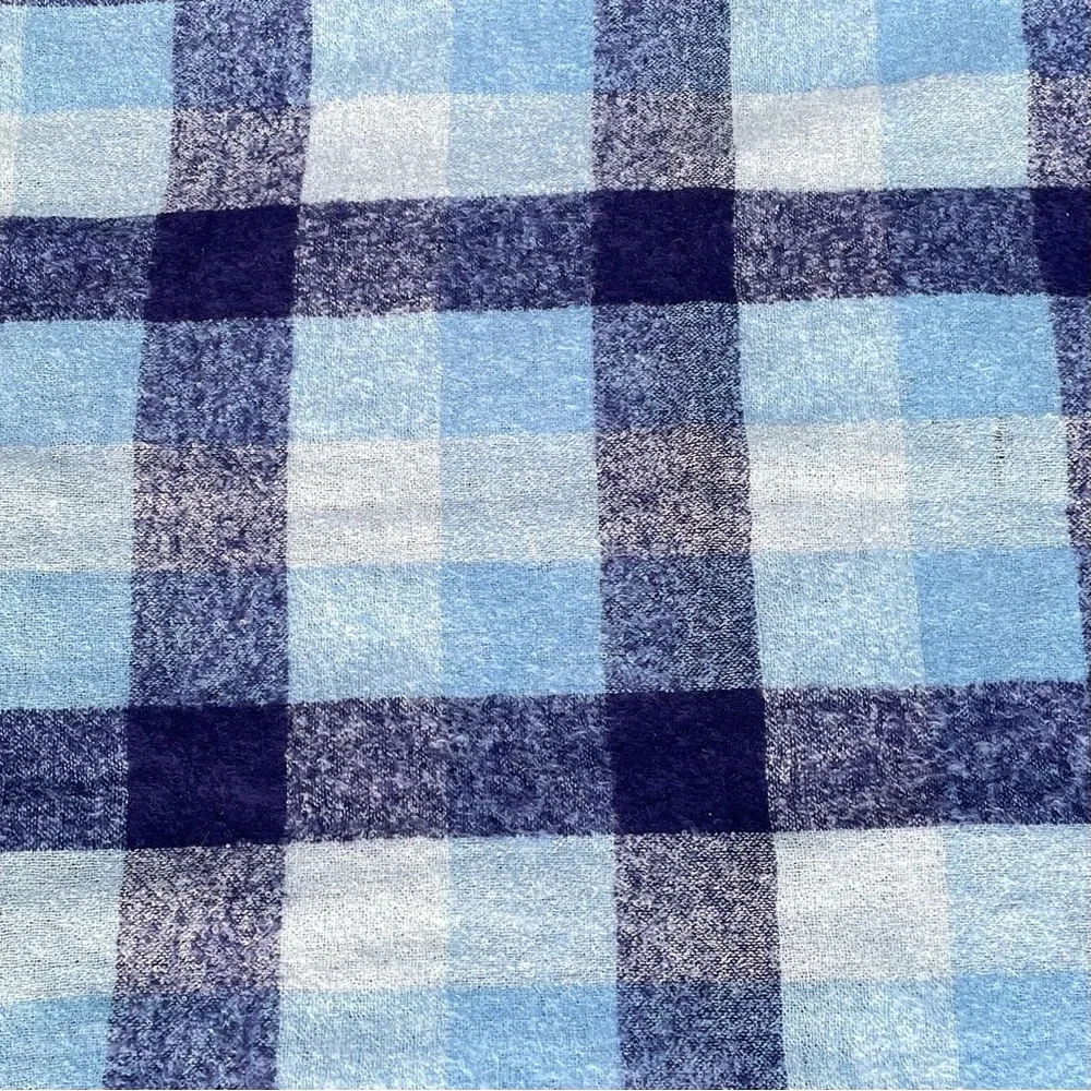 GLEN CREE Vintage Mohair Wool Plaid Throw Blanket